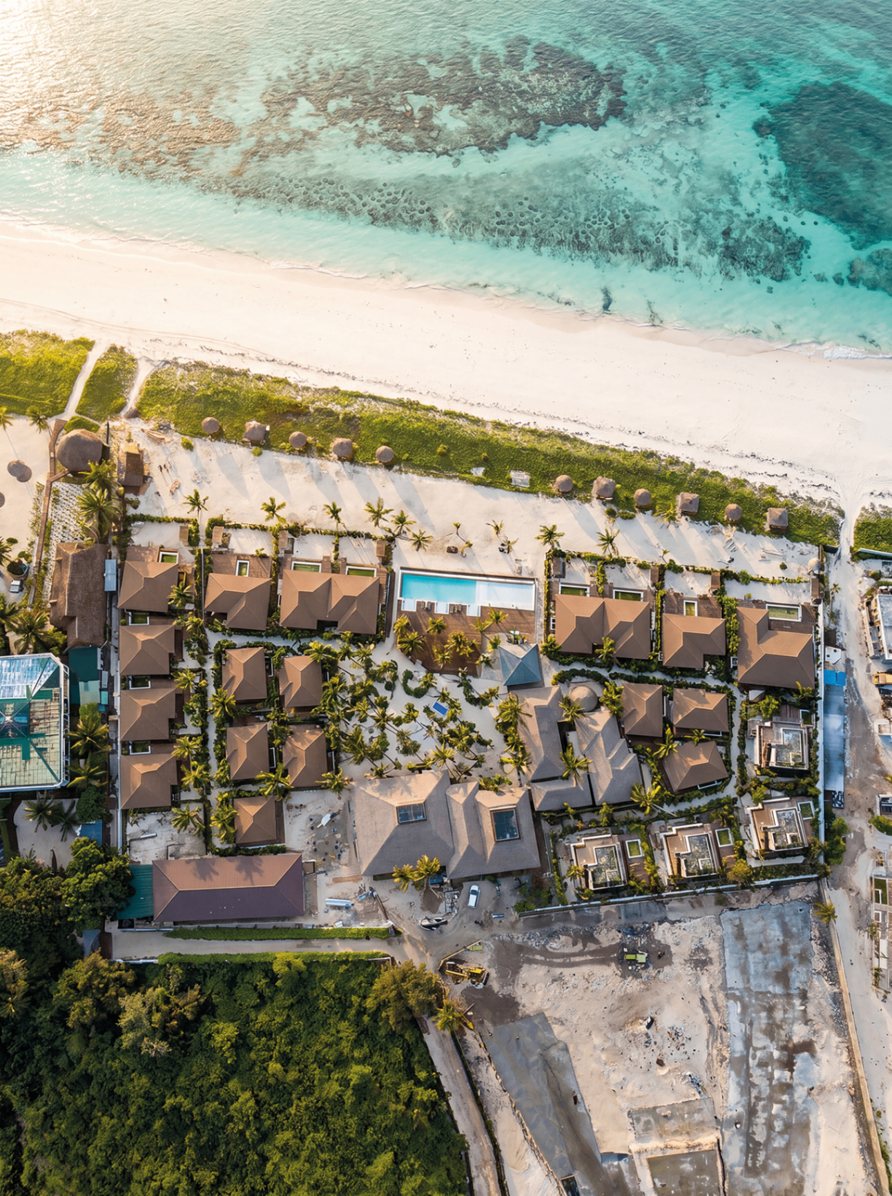Samawa Beach Resort construction site — foundation works completed
